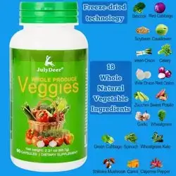 Whole Veggie Supplement, 18 Premium Ingredients Natural, Balance of Natural 18 Whole Veggie Blend | Fresh Superfood Formula with Vitamins and Minerals, 90 caps