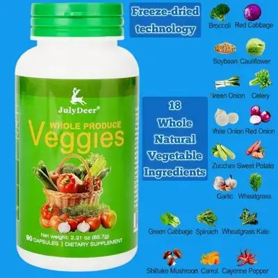 Whole Veggie Supplement, 18 Premium Ingredients Natural, Balance of Natural 18 Whole Veggie Blend | Fresh Superfood Formula with Vitamins and Minerals, 90 caps