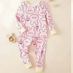 Baby Girl Cute Bunny Print Long Sleeve Top And Pants Size: 2 years