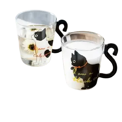 E689 Glass Cup with Handle