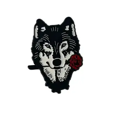 wolf flower sticker