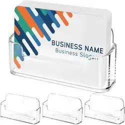 Business Card Holder for Desk Plastic Display Clear