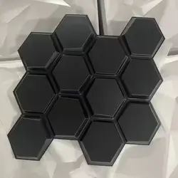 3D Wall Panel Hexagon Black TD038
