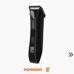Porodo Lifestyle Ceramic Blade Gentle Grooming Trimmer Digital Display Screen & Precise Shave - Black