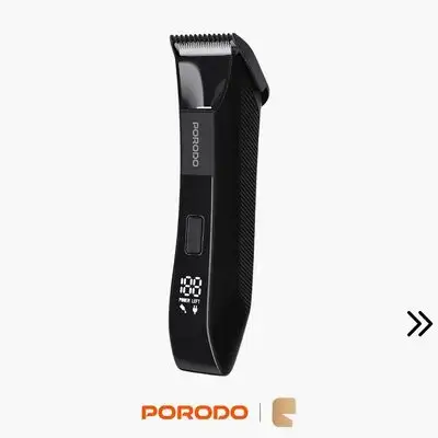 Porodo Lifestyle Ceramic Blade Gentle Grooming Trimmer Digital Display Screen & Precise Shave - Black
