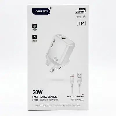 JORREZI Type-C & USB with Original Cable 20W