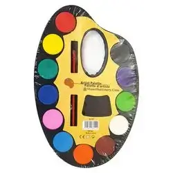 Large Artist Painting Palette With 12 Shades Cake And Brush