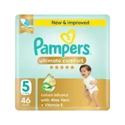 Pampers Ultimate Comfort Taped Baby Diapers, Size 5, 11-16kg, 46 Pieces
