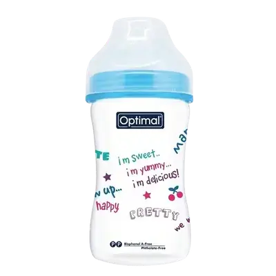 P.P Extra Wide Neck Feeding Bottle Anti-Colic 2 From 6-12m BLUE 240ml OPB-0102 _ Optimal