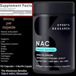 Nac, NAC Supplement (N-Acetyl Cysteine) 600 mg - Supports Antioxidant Activity - NAC 600 mg - Non-GMO - 90 Capsules nac