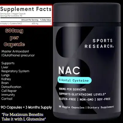 Nac, NAC Supplement (N-Acetyl Cysteine) 600 mg - Supports Antioxidant Activity - NAC 600 mg - Non-GMO - 90 Capsules nac