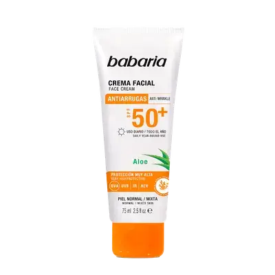 Anti-Wrinkle Face Cream Spf50+ with Aloe 75ml _ babaria