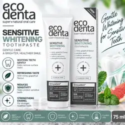Eco Denta Sensitive Whitening Toothpaste — Minty Grapefruit Flavour, Fluoride-Free, 75 ml
