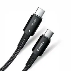 USB to USB C Cable 60W, Essager USB Cto USB C Cable 7A Super Fast Charging USB C Cable Compatible with MacBook Pro 2022, iPad Pro 2022, Galaxy S2