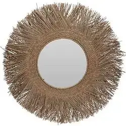 Mirror Round Wicker 72Cm