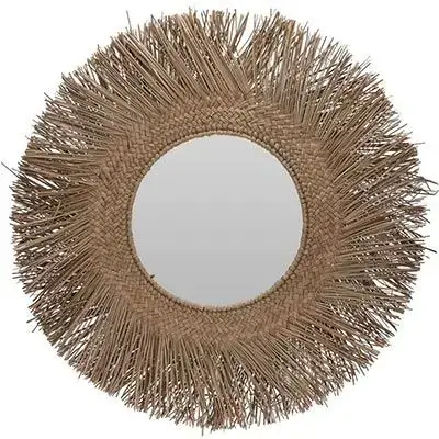 Mirror Round Wicker 72Cm