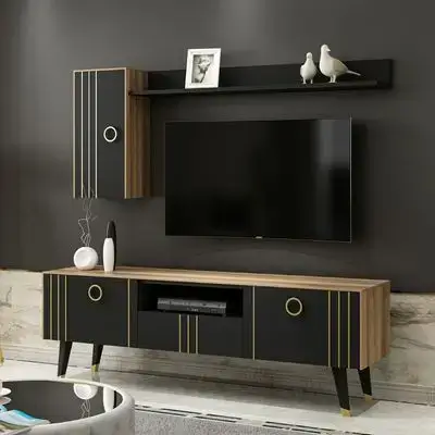 Minoty Tv Unit-Dore Black Gold
