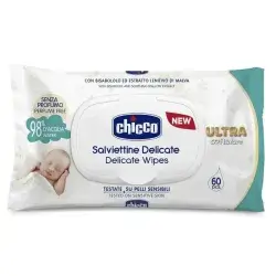مناديل مبللة فائقة النعومة ونقية بغطاء قلاب من شيكو - 60 منديل//Chicco Ultra Soft & Pure Wipes (60 wipes)