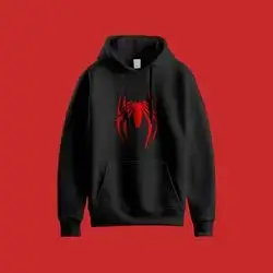 JERSEY HOODIE Over Size Spider man Black( Large)