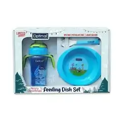 Plastic Feeding Dish Set - Blue