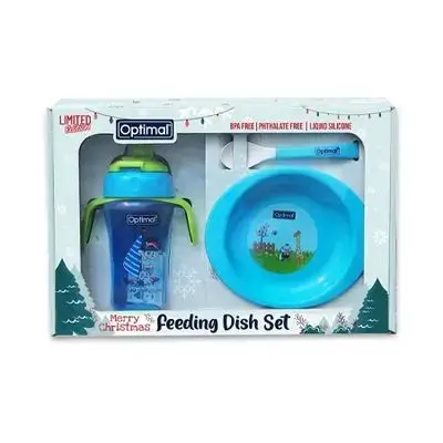 Plastic Feeding Dish Set - Blue
