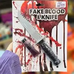 Fake blood + kinfe