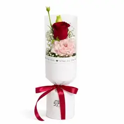 Flower bouquet 1 rose and 1 lesantos