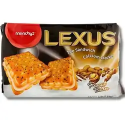 munchy's Munchys Lexus Peanut Butter Cream Sandwich Calcium Crackers- 190g