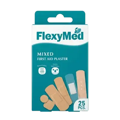 Mixed First Aid Plaster 25Pcs _ FlexyMed