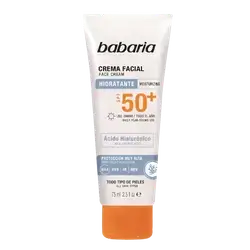 Moisturizing Face Cream Spf50+ for All Skin Types 75ml _ babaria