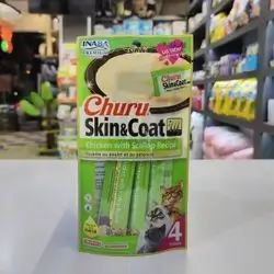 Inaba Churu Skin & Coat ( Chicken With Scallope Recipe ) 4 Tubes