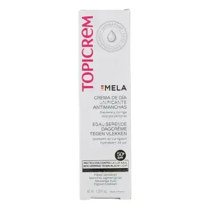 توبيكريم ميلا SPF50+ كريم نهاري مضاد للبقع الداكنة 40 مل//Topicrem Mela Anti-Dark Spot Unifying Day Cream SPF50+