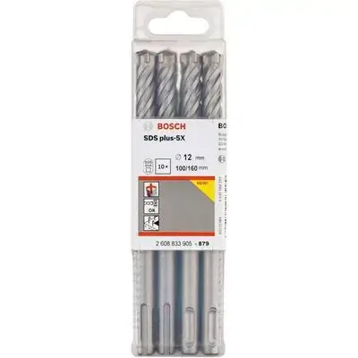 Bosch Sds-Plus-5X Hammer Drill Bit 12*160 Mm 10 Pcs