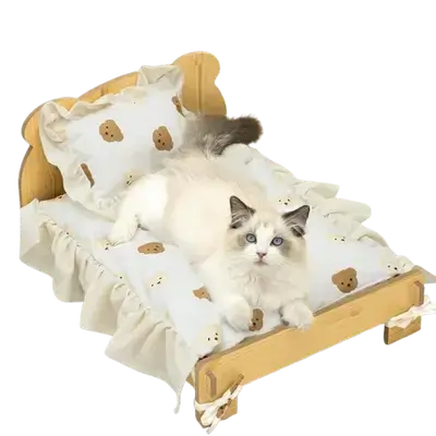 E713 Wooden cat bed