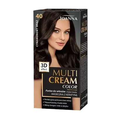 Multi Cream Permanent Intensive Hair Color Dye Care 40 CINNAMON BROWN _ JOANNA