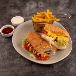 Chicken Escalope Sandwich with Cheese