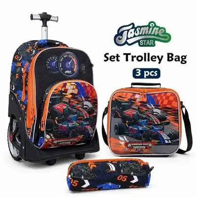 Jasmine Star 3-Piece Trolley School Bag Set