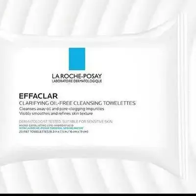 La Roche-Posay Effaclar Clarifying Oil-Free Cleansing Towelettes (25 Wet Towelettes)