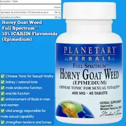 Horny Goat Weed, Full Spectrum, Chinese Tonic for Sexual Vitality, Erectile dysfunction, Libido, bones & tendons, boosts testosterone, Sexual Vitality, 600mg, ICARIIN Flavonoids, 45 tablets Epimedium 