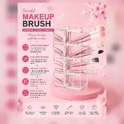 Acrylic Makeup Brush Holder with 6 Compartments