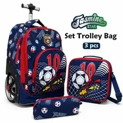 Jasmine Star 3-Piece Trolley School Bag Set