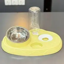 Double Cat Bowls Water & Food Bowl Set 