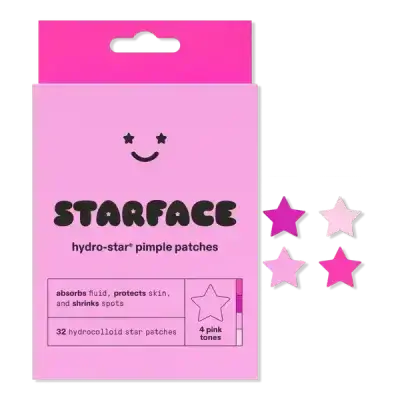 STARFACE Hydro-Star Pimple Patches - Pink Star, 32 count