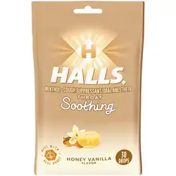 Halls Honey Vanilla Soothing Throat Lozenges