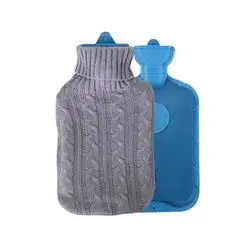 Rubber Hot Water Bag (with Knitted Cover) (Gray)