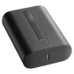 Cellularline Power Bank Thunder 10000 Extra Compact Portable Charger Black
