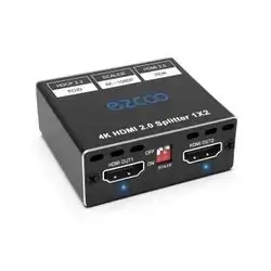 EZCOO/ 4K HDMI Splitter - 1x2 HDR, Dolby Vision Atmos, Down Scaler,