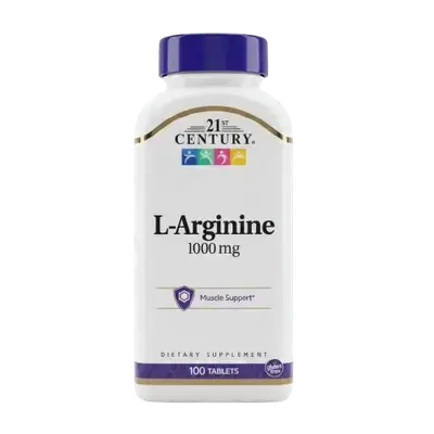 L-Arginine 1000mg Muscle Support 100 Tablets _ 21ST CENTURY