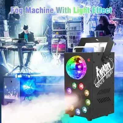 U'King 700W fog machine with integrated LED and disco ball lights,
