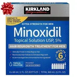 Kirkland Signature Minoxidil-5% Extra Strength Hair Regrowth for Men-6 Month Supply 360ml